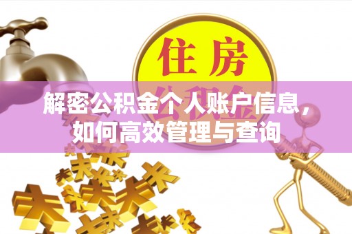 营山解密公积金个人账户信息，如何高效管理与查询
