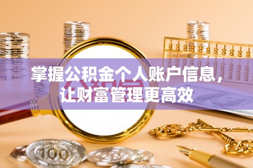 营山掌握公积金个人账户信息，让财富管理更高效