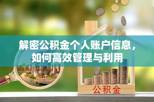 营山解密公积金个人账户信息，如何高效管理与利用